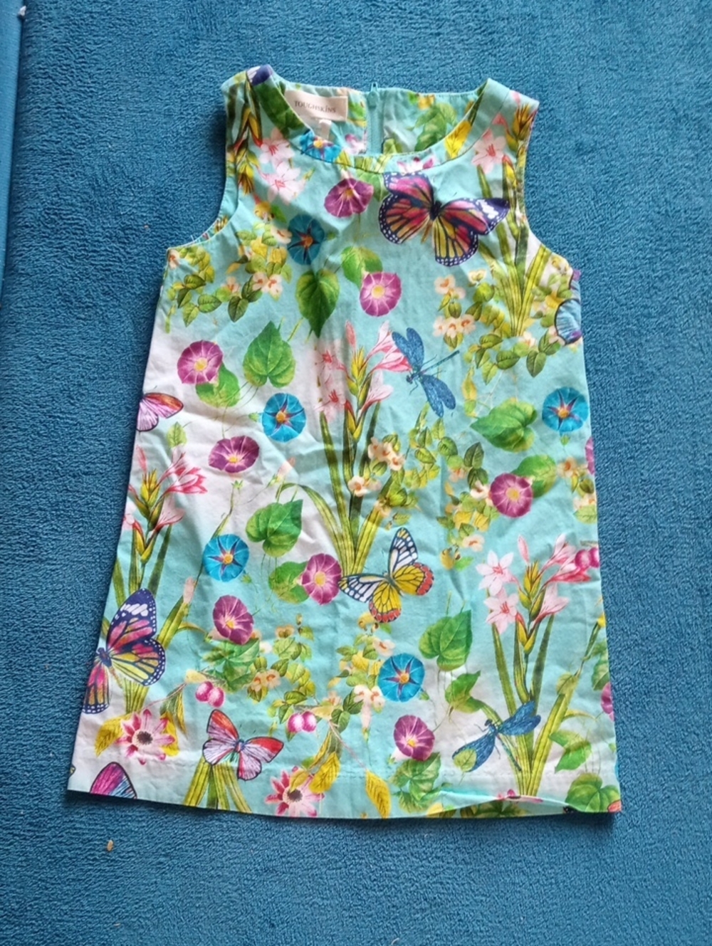 Girls Floral & Butterfly Sun Dress or Shirt in Aqua